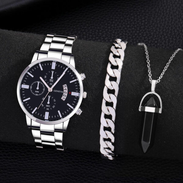 Calendar Steel Watch Men's Large Dial Quartz Watch Men's Watch - Image 9