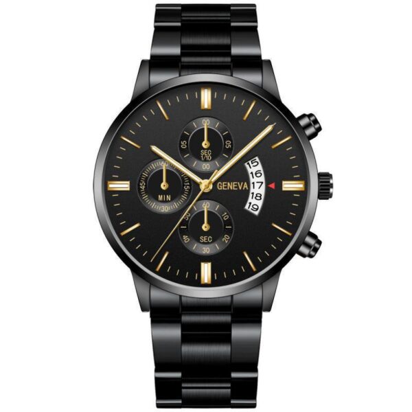 Calendar Steel Watch Men's Large Dial Quartz Watch Men's Watch - Image 2